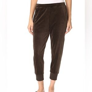 Vince Chocolate Brown Lounge High Rise Velour Cuffed Jogger